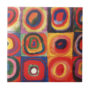 Carreau Kandinsky Farbstudie Cercles Carré Quadrate Art