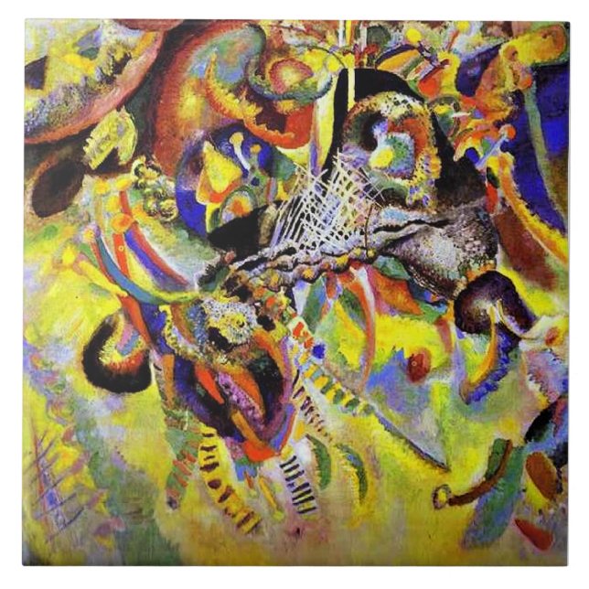Carreau Kandinsky - Fugue, peinture abstraite, (Devant)