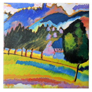 Carreau Kandinsky - Paysage avec collines ondulantes