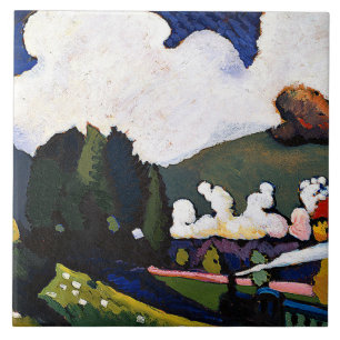 Carreau Kandinsky - Paysage près de Murnau avec Locomotive