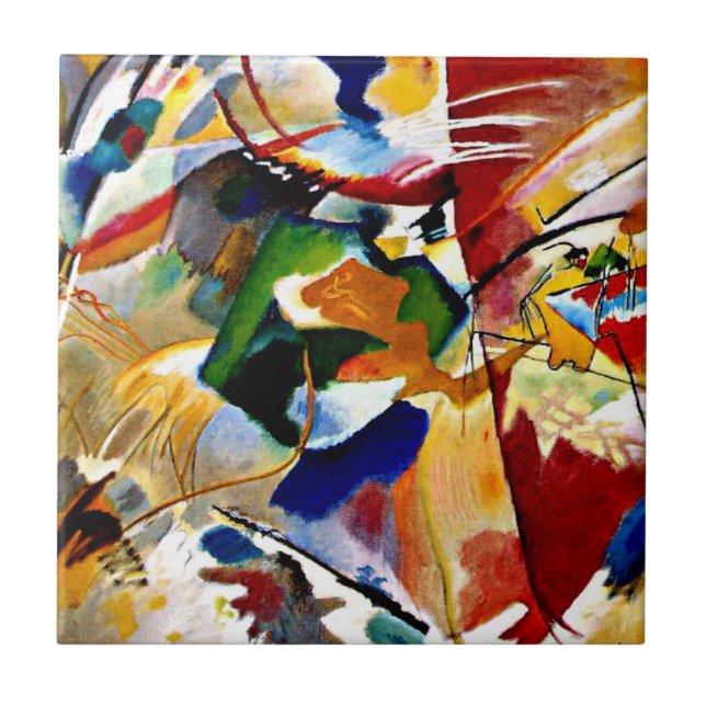 Carreau Kandinsky - Peinture avec Centre Vert (Devant)