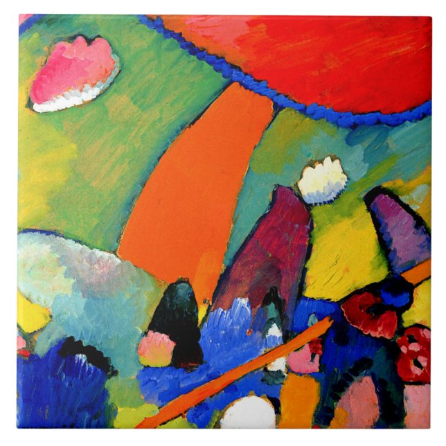 Carreau Kandinsky - Scène de plage, célèbre peinture, (Devant)