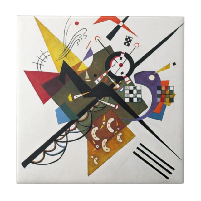 Carreau Kandinsky Sur Blanc Deux Peintures Abstraites (Devant)