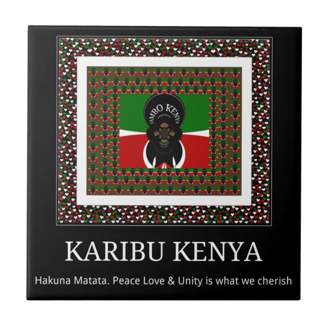 Carreau Karibu Kenya : Les couleurs vives du drapeau natio (Devant)