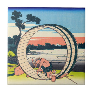 Carreau Katsushika Hokusai - Fujimigahara, province d'Owar