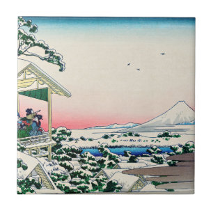 Carreau Katsushika Hokusai - Maison de thé à Koishikawa