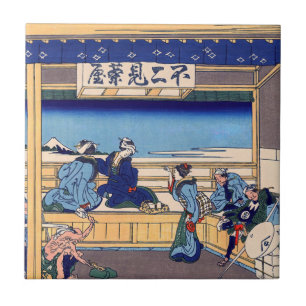 Carreau Katsushika Hokusai - Yoshida sur le Tokaido