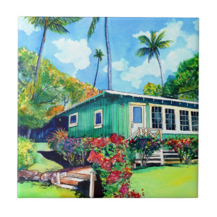 Carreau Kauai Sunny Day Plantation Cottage Ceramic Tile