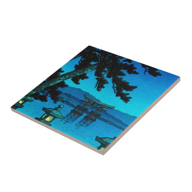 Carreau Kawase éclairé par la lune japonais frais de hasui (Côté)