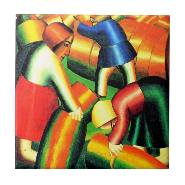 Carreau Kazimir Malevich--Récolte, (Devant)
