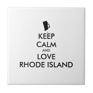 Carreau KEEP CALM et LOVE RHODE ISLAND personnalisables