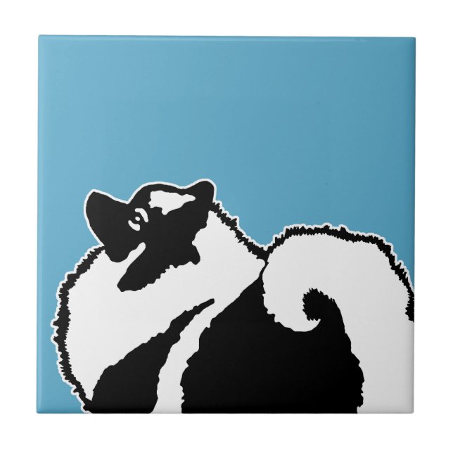 Carreau Keeshond Graphics - Cute Original Chig Art (Devant)