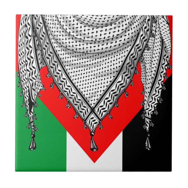 Carreau Keffiyeh Écharpe palestinienne tissu traditionnel (Devant)