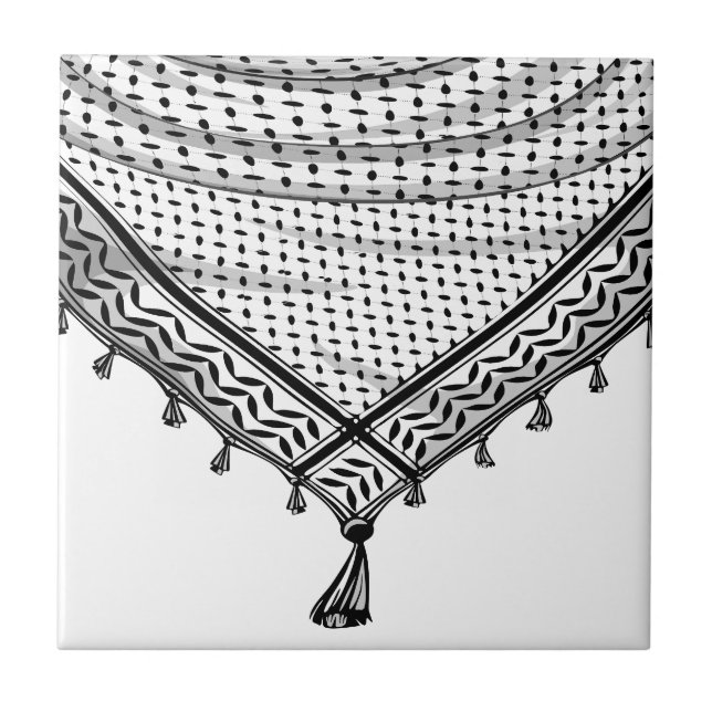 Carreau Keffiyeh Écharpe palestinienne tissu traditionnel (Devant)