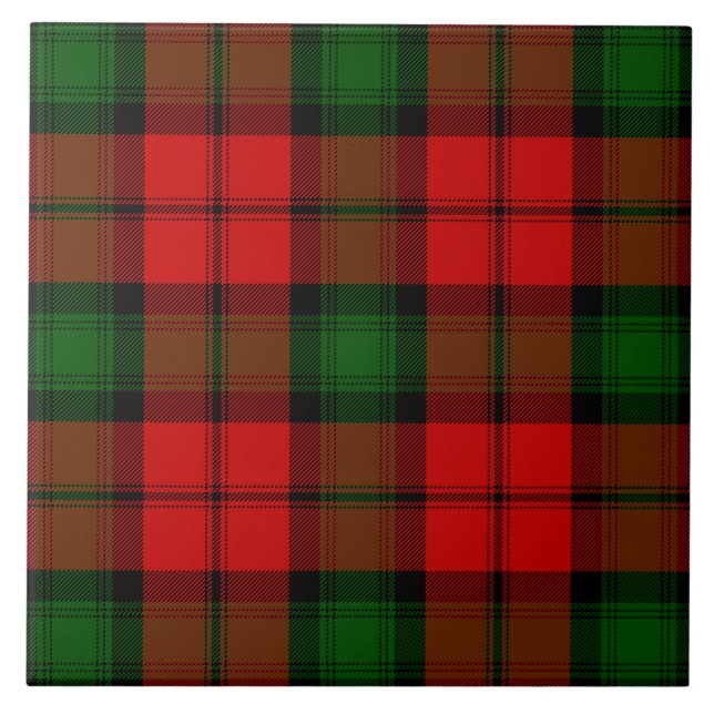 Carreau Kerr tartan rouge vert plaid (Devant)