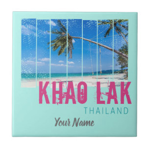 Carreau Khao Lak Phang-Nga Thaïlande Vintage Beach Souveni