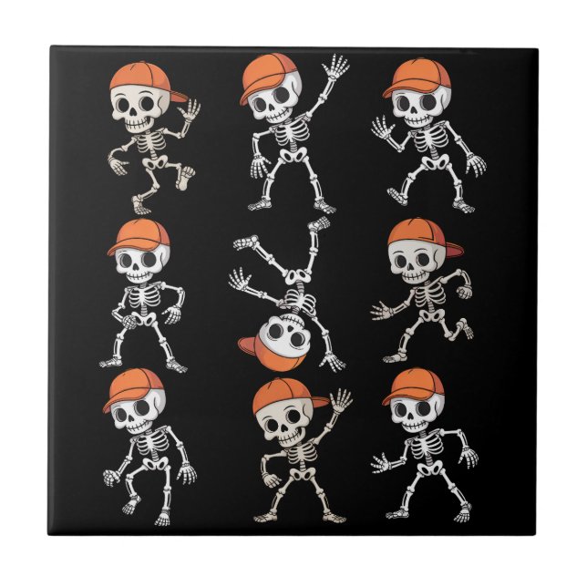 Carreau Kids Dancing Skeleton Halloween (Devant)