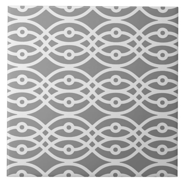 Carreau Kimono, gris foncé et gris argenté (Devant)