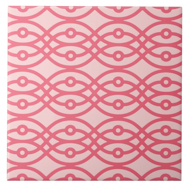 Carreau Kimono imprimé, corail rose (Devant)