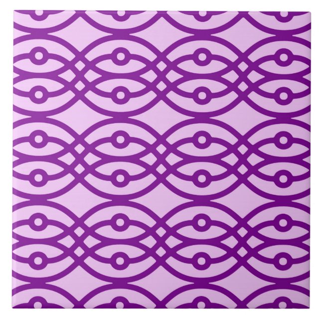 Carreau Kimono imprimé, lavande et violet (Devant)