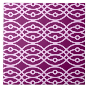 Carreau Kimono imprimé, prune et rose