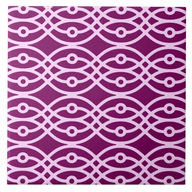 Carreau Kimono imprimé, prune et rose (Devant)