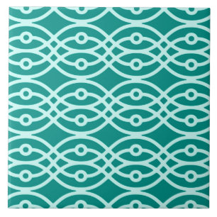 Carreau Kimono imprimé, turquoise et aqua