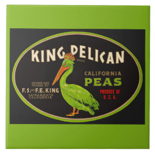 Carreau King Pelican California pois crate étiquette