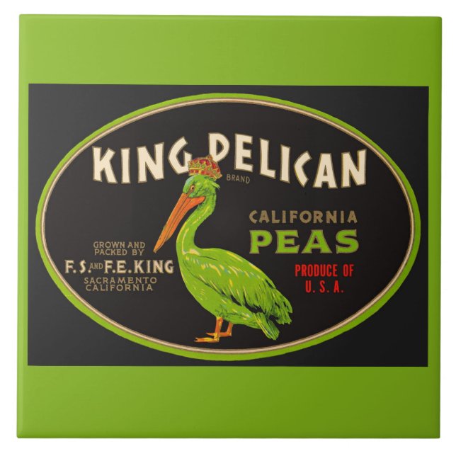 Carreau King Pelican California pois crate étiquette (Devant)