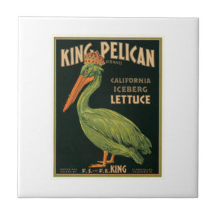 Carreau King Pelican Lettuce Étiquette Vintage Crate