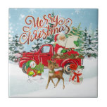 Carreau Kitsch Vintage Christmas<br><div class="desc">A fun,  retro Christmas design.</div>