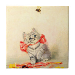 Carreau Kitten avec ruban rouge