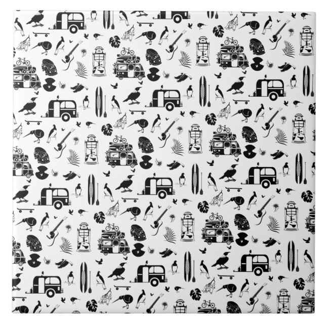 Carreau kiwi motif d'été TRANS (Devant)