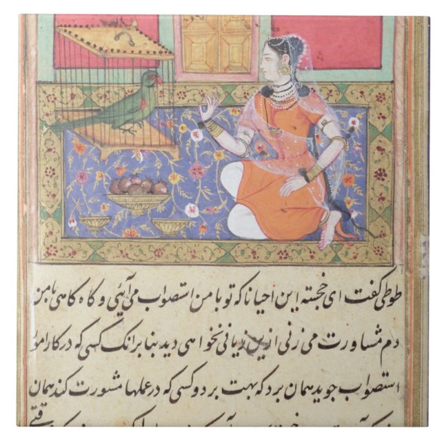 Carreau Kjujista, l'épouse du négociant, parlant à un (Devant)