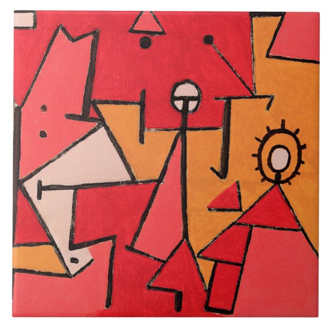 Carreau Klee - Chaleur, célèbre peinture, (Devant)