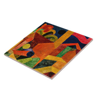Carreau Klee - Paysage avec drapeaux