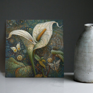 Carreau Klimt Golden Calla Lily Papillon Art Nouveau