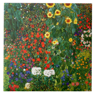 Carreau Klimt - Jardin agricole avec tournesols