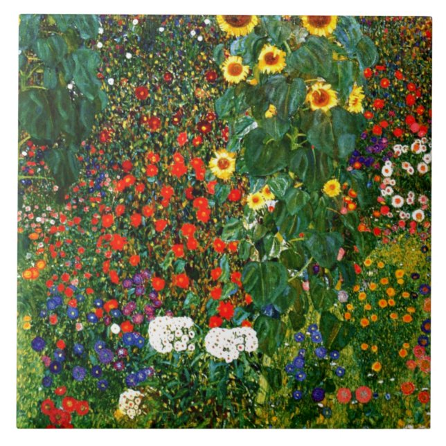 Carreau Klimt - Jardin agricole avec tournesols (Devant)
