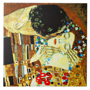 Carreau Klimt : Le Kiss, célèbre peinture,