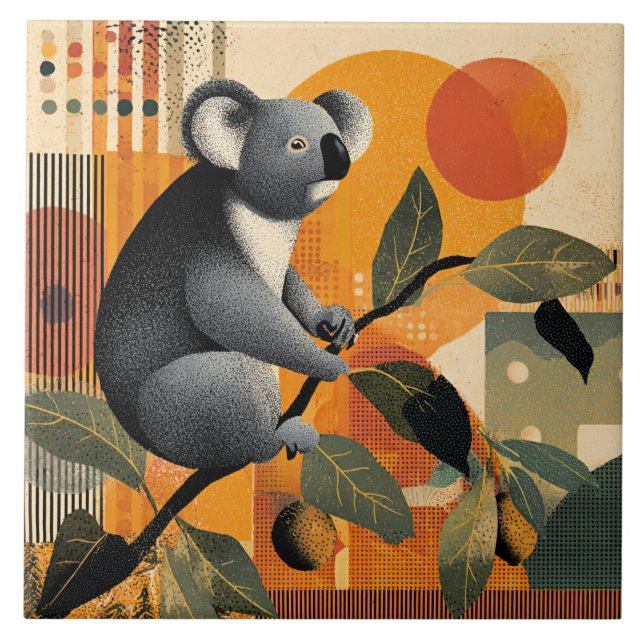 Carreau Koala assis dans un arbre (Devant)
