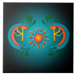 Carreau Kokopelli avec Sun 6"