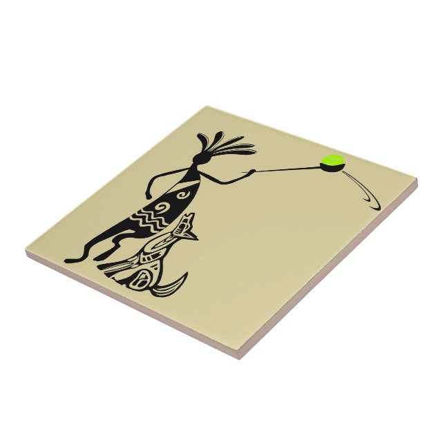 Carreau Kokopelli et chien (Côté)