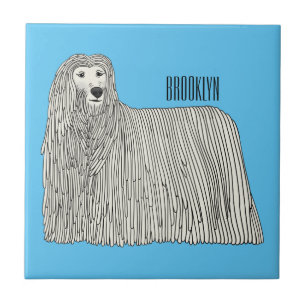 Carreau Komondor dog cartoon illustration