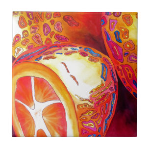 Carreau Kumquats agrumes oranges aquarelles fruits art