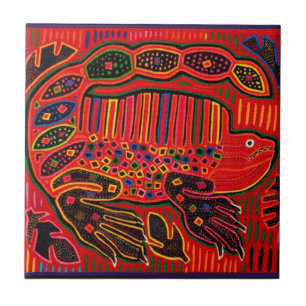 Carreau Kuna Iguana Mola