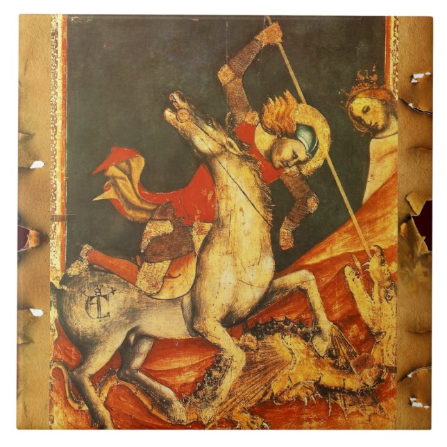 Carreau La bataille de Saint George avec le Dragon (Devant)