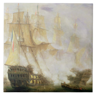 Carreau La bataille de Trafalgar, c.1841 (huile sur la