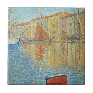 Carreau La Bouée Rouge par Paul Signac, Pointillisme Vinta