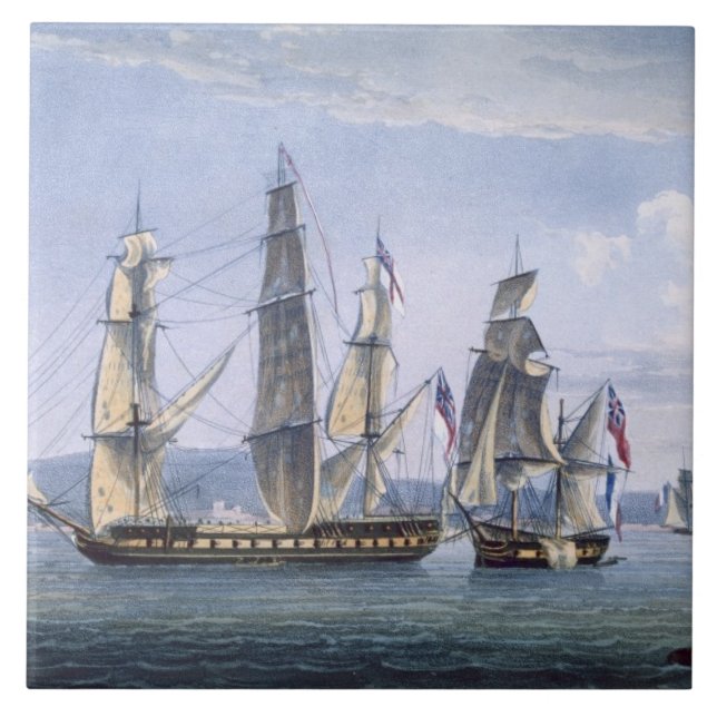 Carreau La capture de Le Sparviere le 3 mai 1810, engr (Devant)